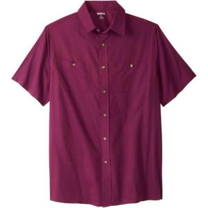 imageKingSize Mens Big ampamp Tall ShortSleeve Pocket Sport ShirtDark Magenta