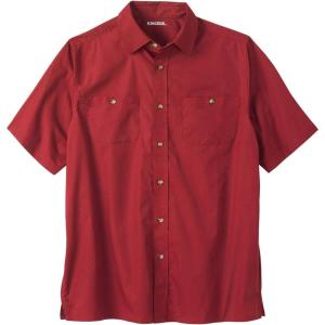 imageKingSize Mens Big ampamp Tall ShortSleeve Pocket Sport ShirtRich Burgundy