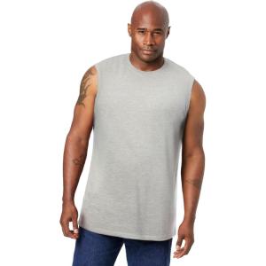 imageKingSize Mens Big ampamp Tall ShrinkLess Lightweight Muscle TShirtHeather Grey