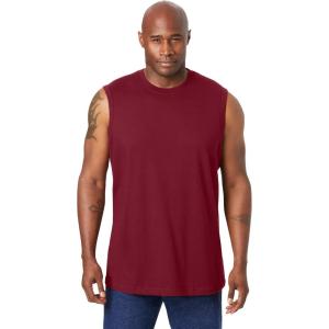 imageKingSize Mens Big ampamp Tall ShrinkLess Lightweight Muscle TShirtRich Burgundy