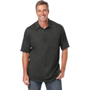 imageKingSize Mens Big ampamp Tall ShrinkLess Lightweight Polo TShirtHeather Charcoal