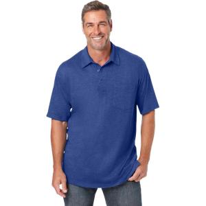 imageKingSize Mens Big ampamp Tall ShrinkLess Lightweight Polo TShirtHeather Navy