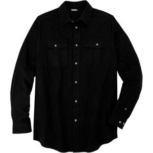 imageKingSize Mens Big ampamp Tall Signature Solid Flannel ShirtBlack