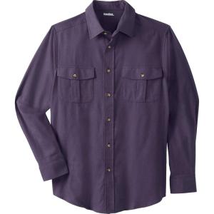 imageKingSize Mens Big ampamp Tall Signature Solid Flannel ShirtDark Purple