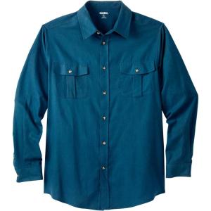 imageKingSize Mens Big ampamp Tall Signature Solid Flannel ShirtMidnight Teal