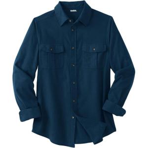 imageKingSize Mens Big ampamp Tall Signature Solid Flannel ShirtNavy