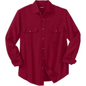 imageKingSize Mens Big ampamp Tall Signature Solid Flannel ShirtRich Burgundy