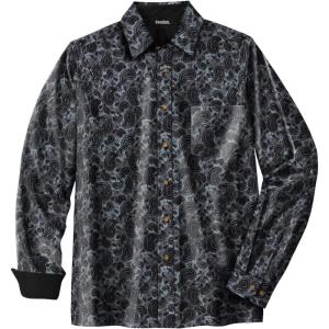 imageKingSize Mens Big ampamp Tall Tall The NoTuck Casual ShirtBlack Paisley