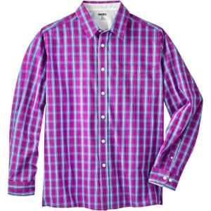 imageKingSize Mens Big ampamp Tall Tall The NoTuck Casual ShirtDark Magenta Plaid