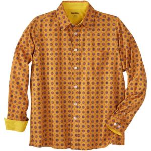 imageKingSize Mens Big ampamp Tall Tall The NoTuck Casual ShirtGold Geo