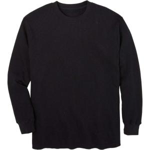 imageKingSize Mens Big ampamp Tall Tall WaffleKnit Thermal Crewneck TeeBlack 2382