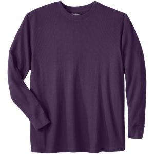 imageKingSize Mens Big ampamp Tall Tall WaffleKnit Thermal Crewneck TeeBlackberry