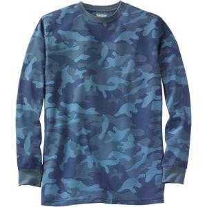 imageKingSize Mens Big ampamp Tall Tall WaffleKnit Thermal Crewneck TeeBlue Camo