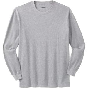 imageKingSize Mens Big ampamp Tall Tall WaffleKnit Thermal Crewneck TeeHeather Grey 0635