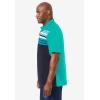 imageKingSize Mens Big ampamp Tall No Sweat PoloTidal Green Colorblock