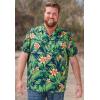 imageKingSize Mens Big ampamp Tall Printed Camp ShirtBlack Palm