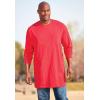 imageKingSize Mens Big ampamp Tall ShrinkLess Lightweight LongerLength LongSleeve Crewneck Pocket TeeRed Marl