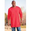 imageKingSize Mens Big ampamp Tall ShrinkLess Lightweight LongerLength LongSleeve Crewneck Pocket TeeRich Burgundy