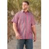 imageKingSize Mens Big ampamp Tall Striped ShortSleeve Sport ShirtDark Teal Stripe