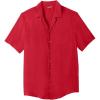 imageKingSize Mens Big ampamp Tall KS Island Solid Camp ShirtTrue Red