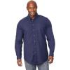 imageKingSize Mens Big ampamp Tall Long Sleeve Wrinkle Free Sport ShirtNavy White Pindot