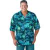 imageKingSize Mens Big ampamp Tall Printed Camp ShirtBlack Palm