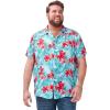 imageKingSize Mens Big ampamp Tall Printed Camp ShirtCool Blue Floral