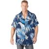 imageKingSize Mens Big ampamp Tall Printed Camp ShirtNavy Palm