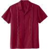 imageKingSize Mens Big ampamp Tall Short Sleeve Embroidered Island ShirtRich Burgundy