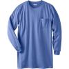 imageKingSize Mens Big ampamp Tall ShrinkLess Lightweight LongerLength LongSleeve Crewneck Pocket TeeHeather Navy