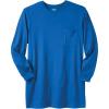 imageKingSize Mens Big ampamp Tall ShrinkLess Lightweight LongerLength LongSleeve Crewneck Pocket TeeRoyal Blue