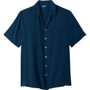 imageKingSize Mens Big ampamp Tall KS Island Solid Camp ShirtNavy