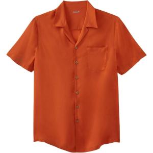imageKingSize Mens Big ampamp Tall KS Island Solid Camp ShirtParadise Orange