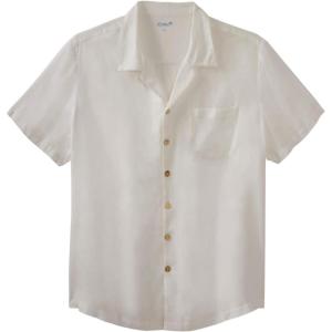 imageKingSize Mens Big ampamp Tall KS Island Solid Camp ShirtWhite