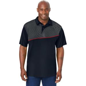 imageKingSize Mens Big ampamp Tall No Sweat PoloBlack Stripe