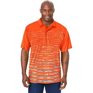 imageKingSize Mens Big ampamp Tall No Sweat PoloElectric Orange Digital Ombre