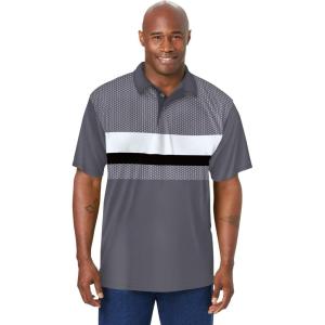 imageKingSize Mens Big ampamp Tall No Sweat PoloSteel Colorblock