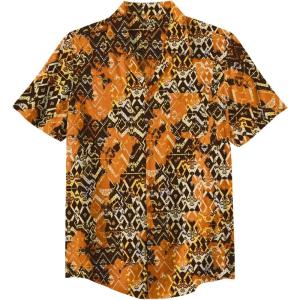 imageKingSize Mens Big ampamp Tall Printed Camp ShirtOrange Tiki