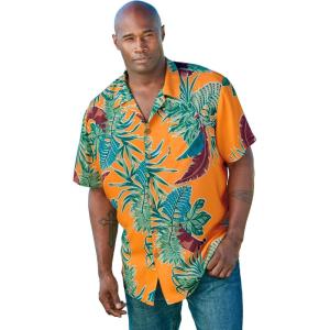 imageKingSize Mens Big ampamp Tall Printed Camp ShirtParadise Floral