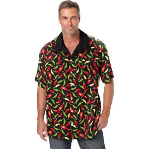 imageKingSize Mens Big ampamp Tall Printed Camp ShirtPeppers