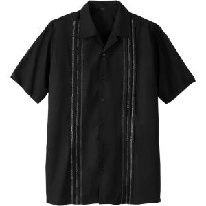 imageKingSize Mens Big ampamp Tall Short Sleeve Embroidered Island ShirtBlack