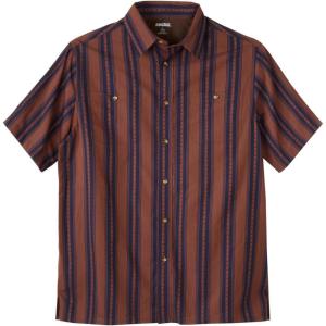 imageKingSize Mens Big ampamp Tall Striped ShortSleeve Sport ShirtBrown Stripe