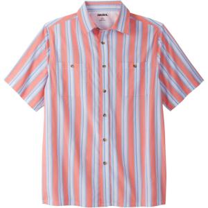 imageKingSize Mens Big ampamp Tall Striped ShortSleeve Sport ShirtMelon Stripe