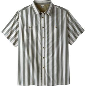 imageKingSize Mens Big ampamp Tall Striped ShortSleeve Sport ShirtOlive Stripe