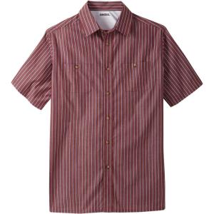 imageKingSize Mens Big ampamp Tall Striped ShortSleeve Sport ShirtRich Burgundy Stripe