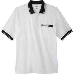 imageKingSize Mens Big ampamp Tall Tipped Pocket Polo  XL White