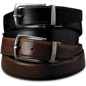 imageKingSize Mens Reversible Leather Dress BeltBlack Brown