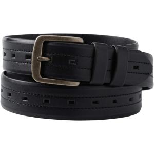 imageKingSize Mens Stitched Leather BeltBlack