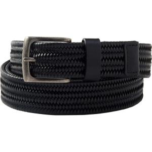 imageKingSize Mens Stretch Leather Braided BeltBlack