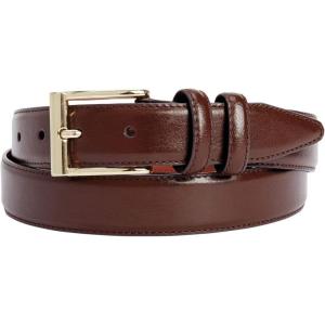 imageKingSize Mens Synthetic Leather Belt With Classic Stitch EdgeMedium Brown Gold